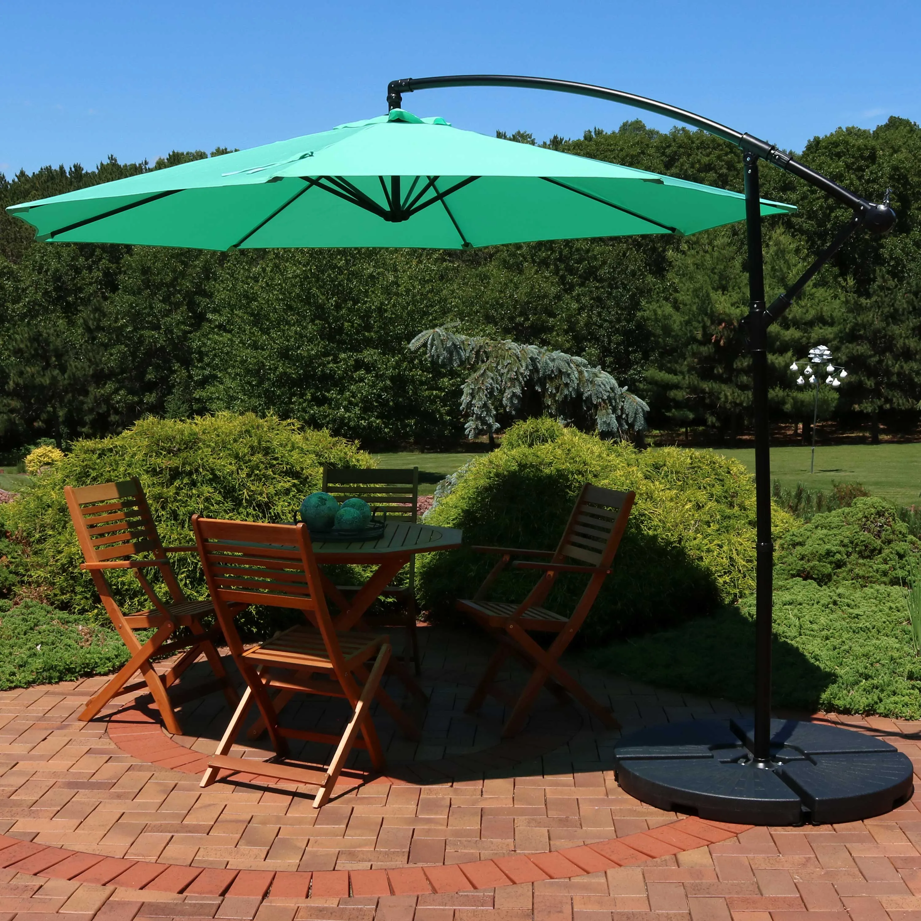 Sunnydaze 9.5' Offset Outdoor Patio Umbrella with Crank