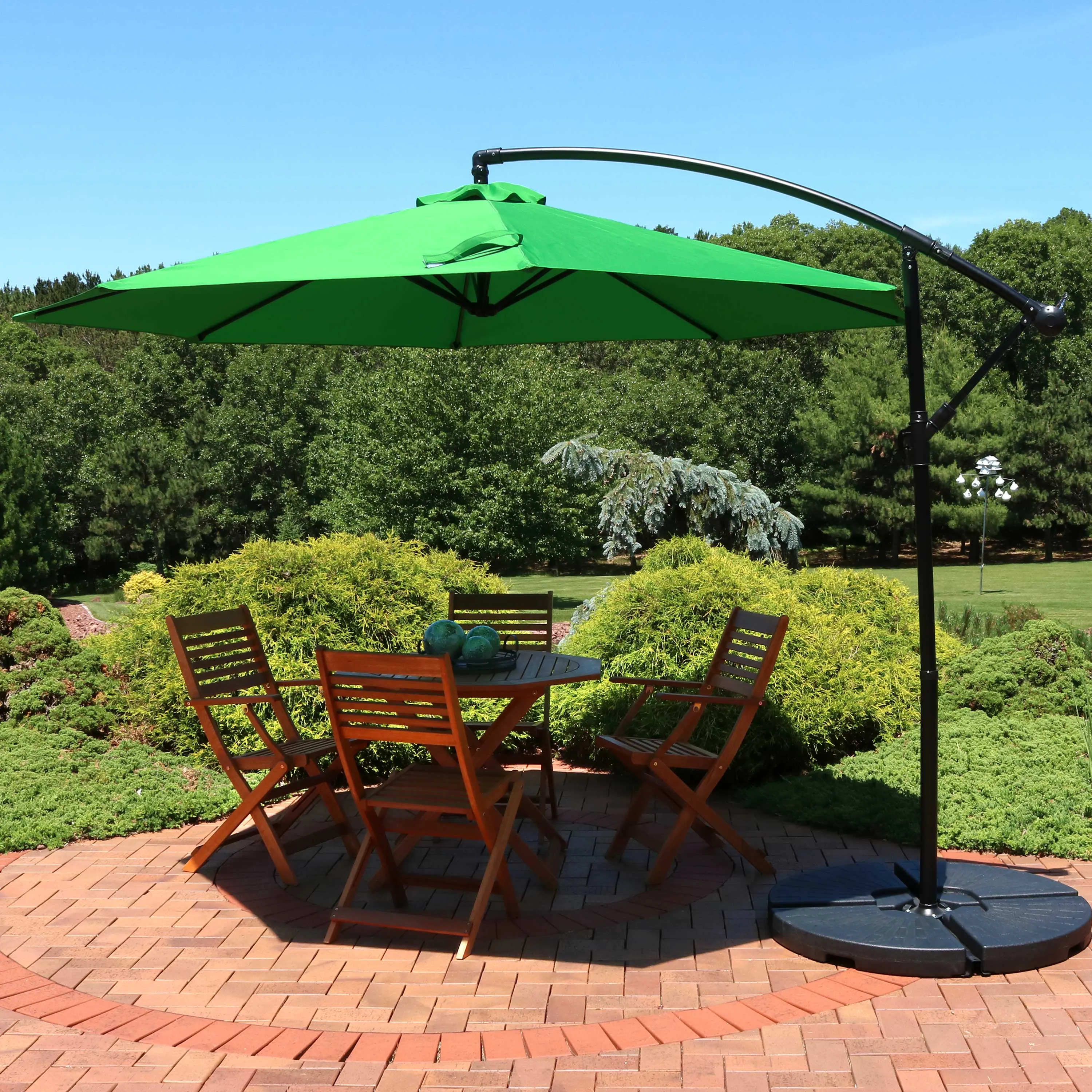 Sunnydaze 9.5' Offset Outdoor Patio Umbrella with Crank