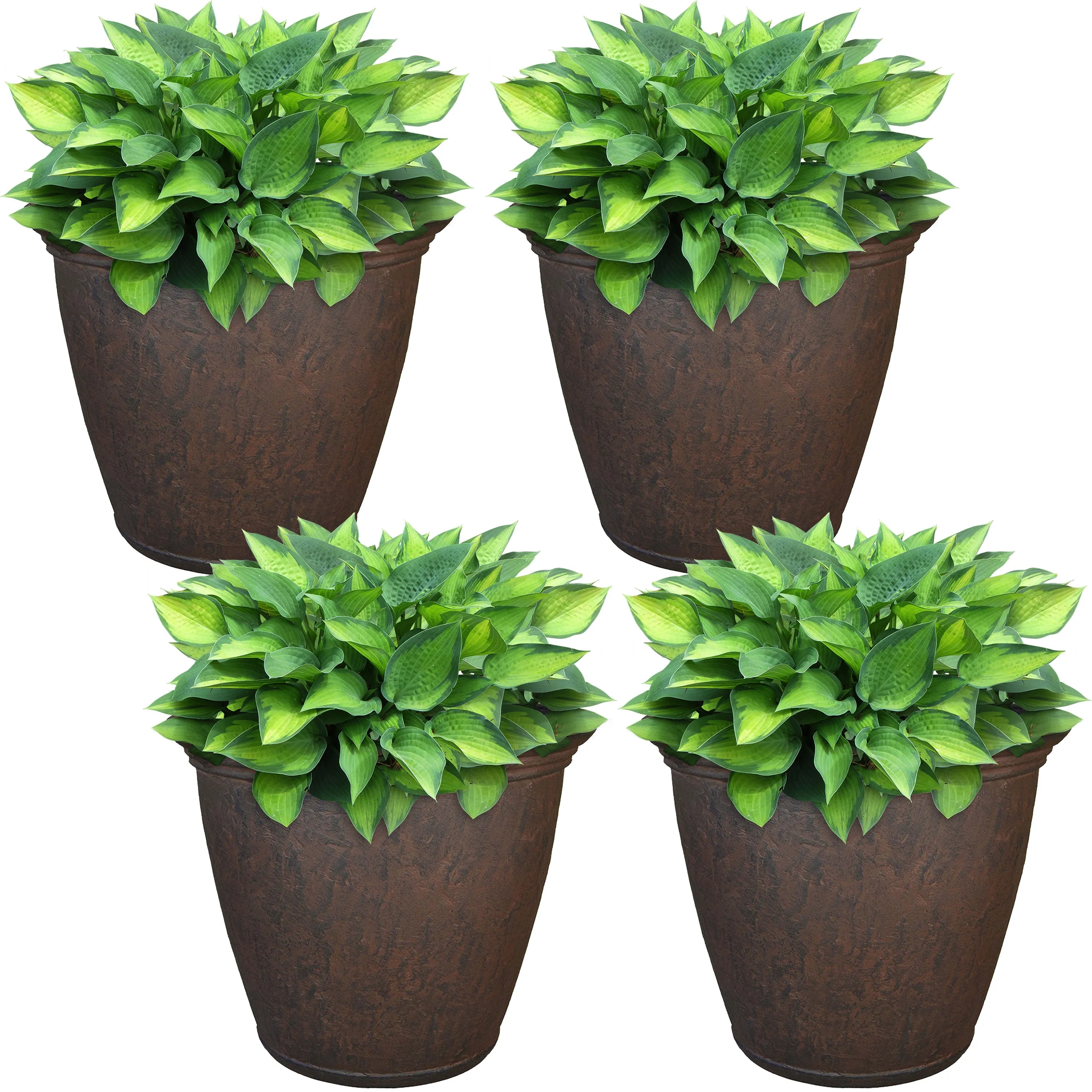 Sunnydaze Anjelica Outdoor Resin Planter - 15.25" Diameter