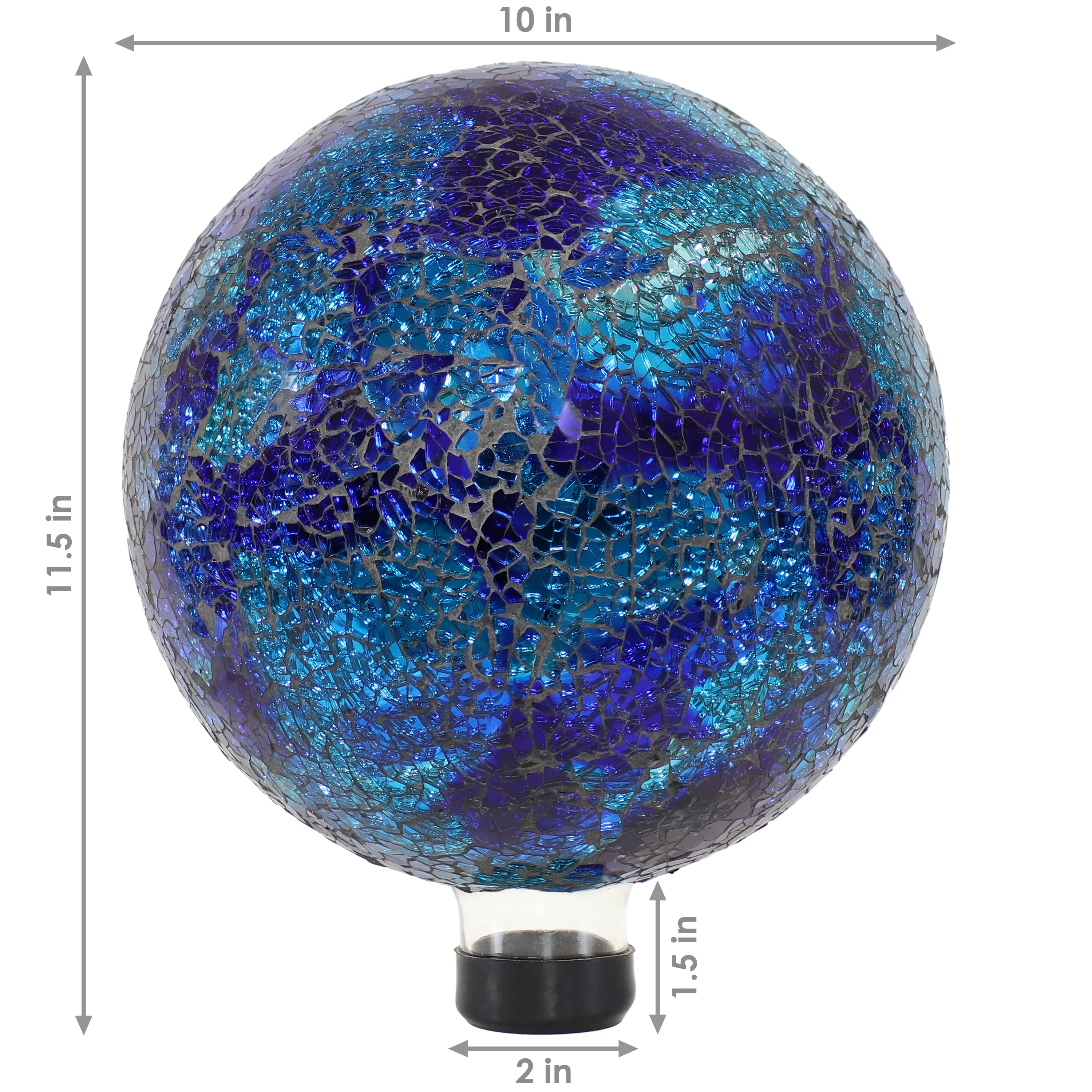 Sunnydaze Deep Ocean Swirl Crackled Glass Outdoor Gazing Globe - 10"