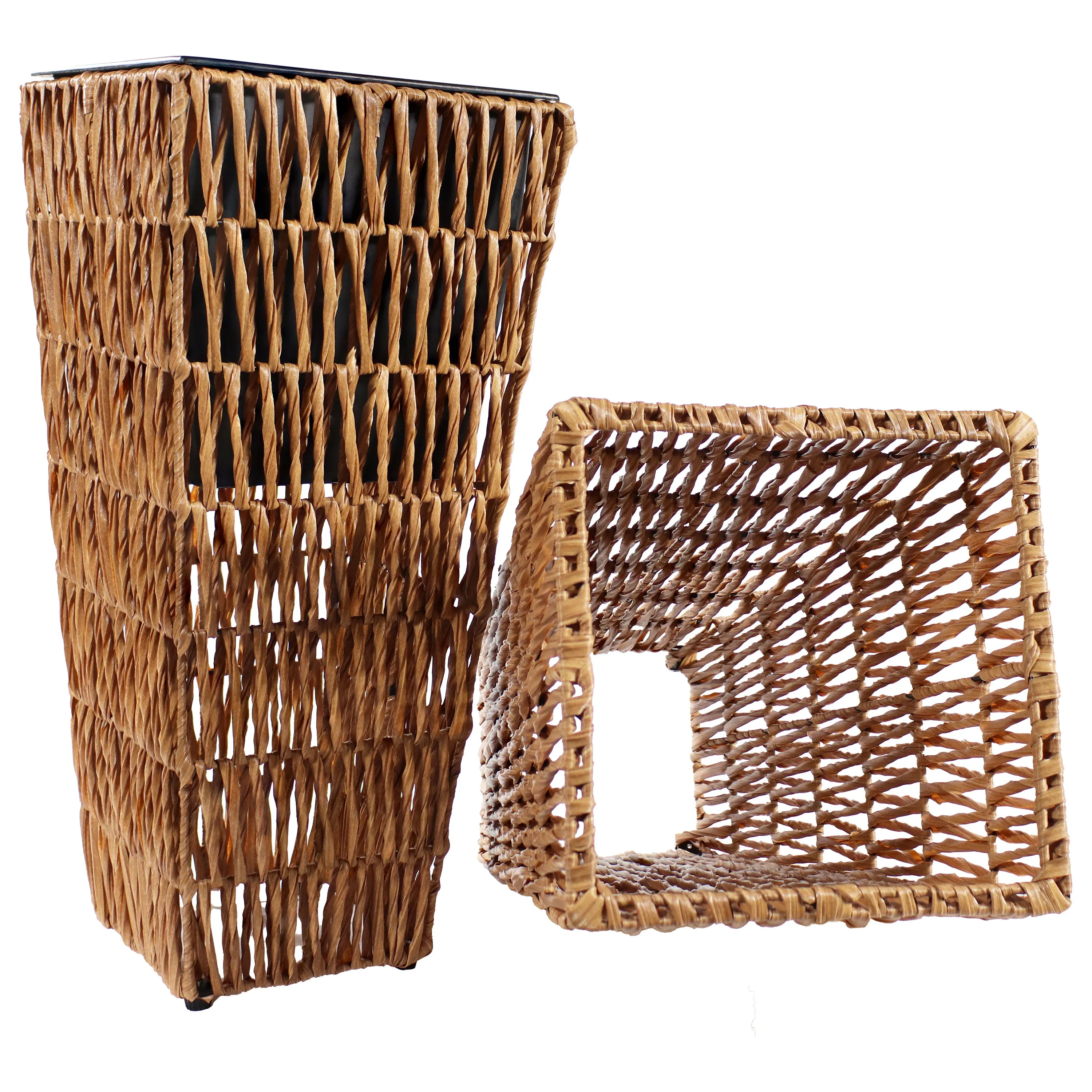 Sunnydaze Hyacinth Outdoor Poly-Wicker Planters - Set of 2