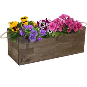 Sunnydaze Outdoor Rectangle Acacia Wood Planter Box