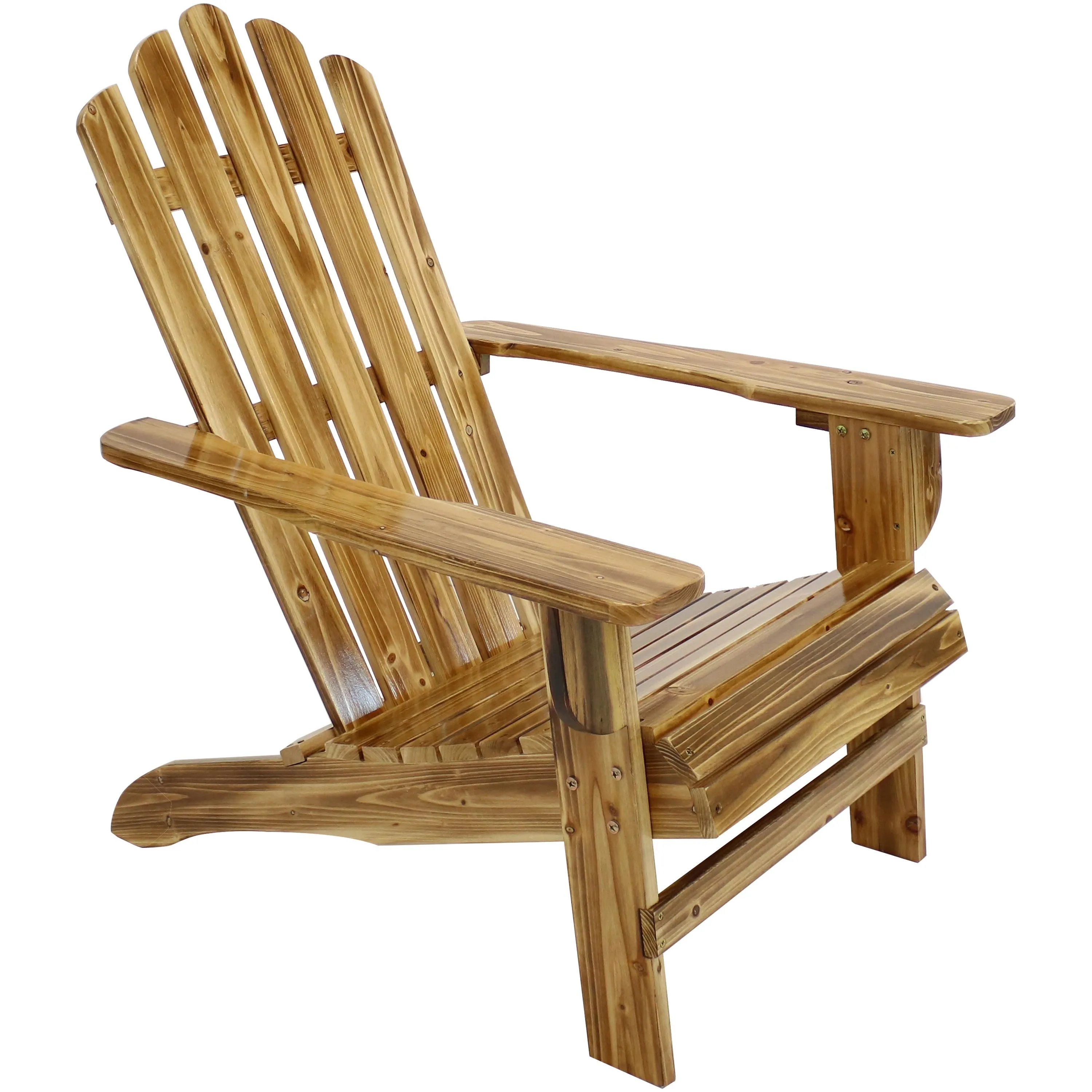 Sunnydaze Rustic Wooden Adirondack Chair with Light Charred Finish