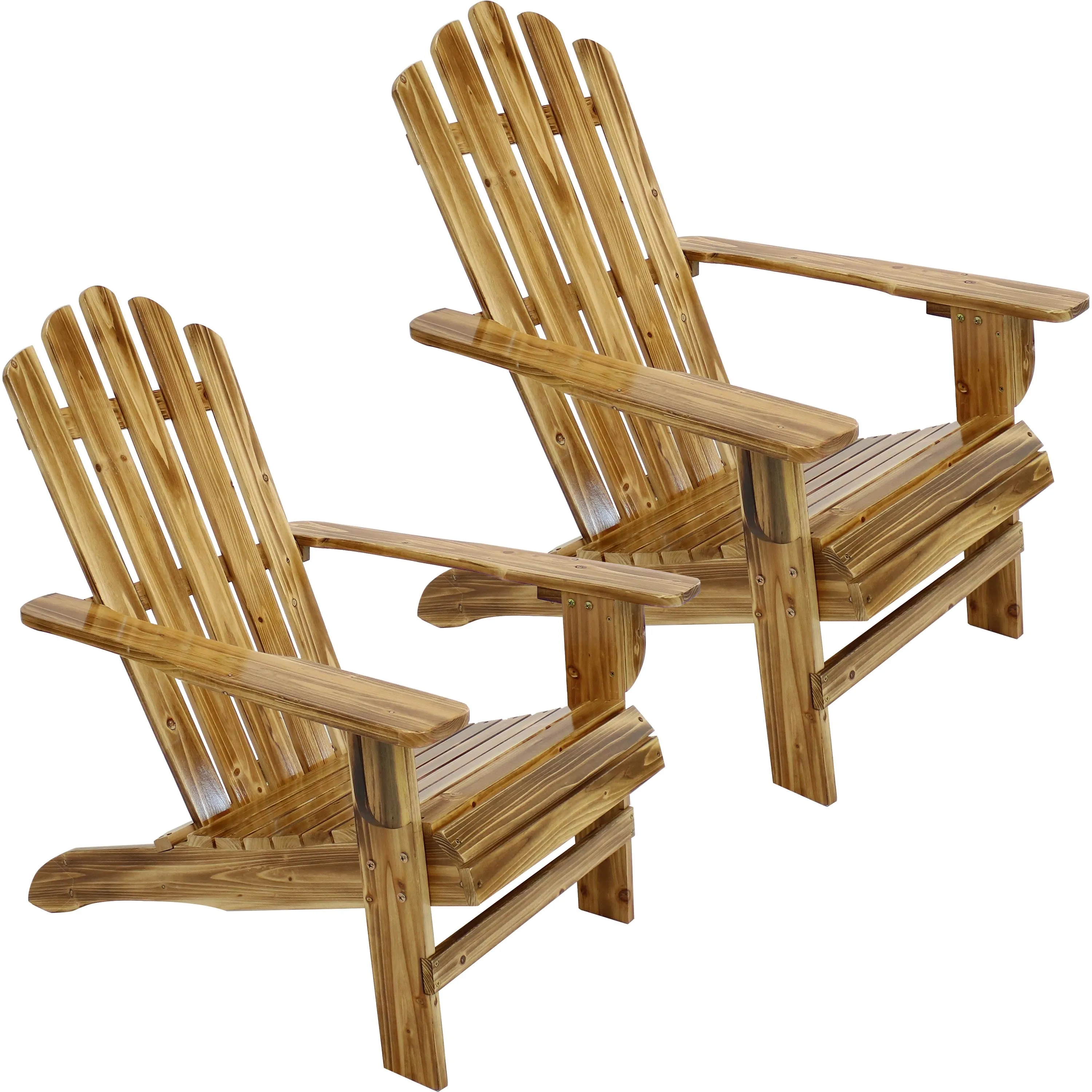 Sunnydaze Rustic Wooden Adirondack Chair with Light Charred Finish