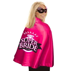 Super Bride Cape and Mask - Hot Pink/Black