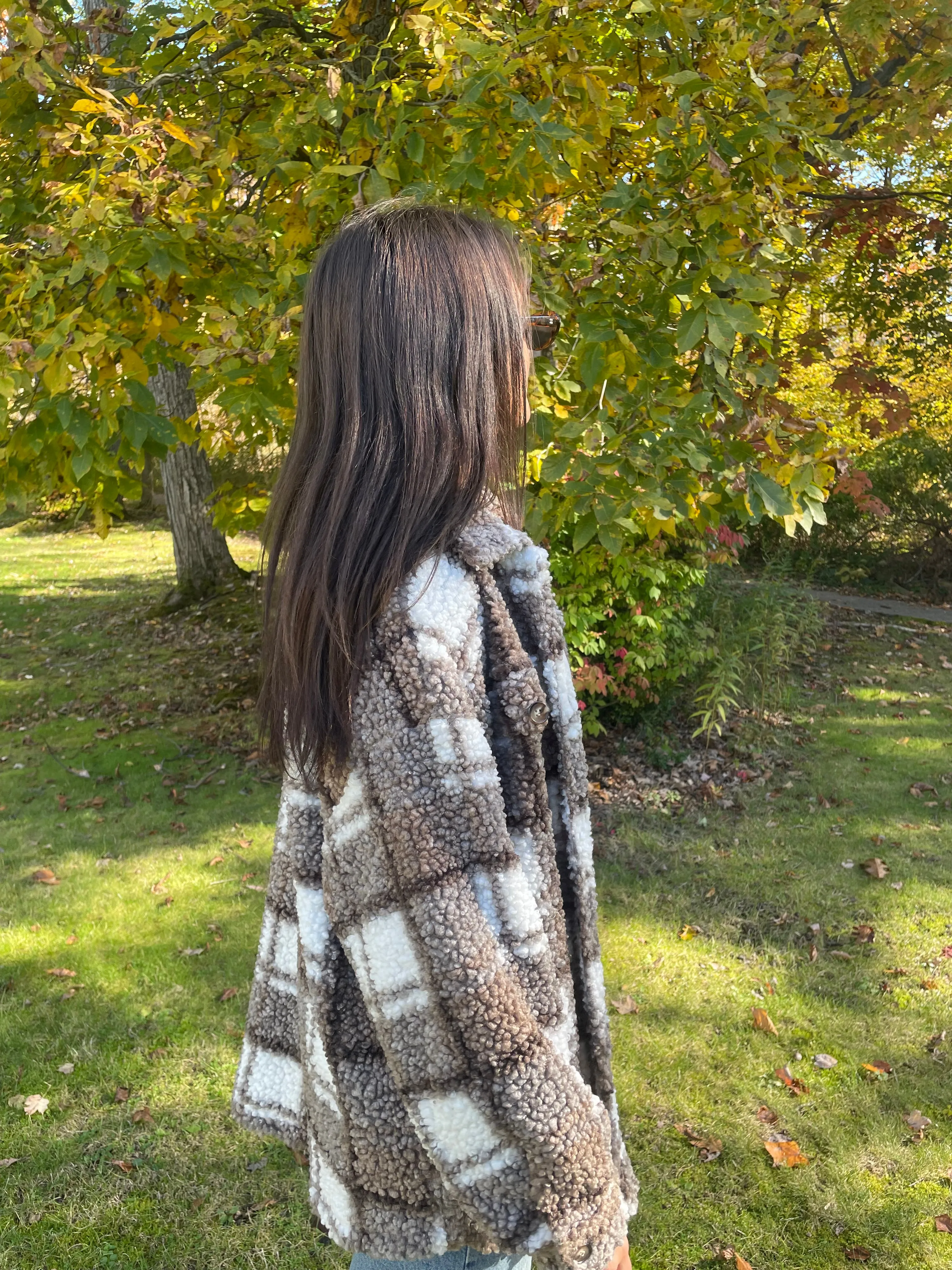 Tan Plaid Teddy Jacket