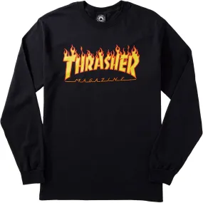 Thrasher Flame Long Sleeve T-Shirt - Black