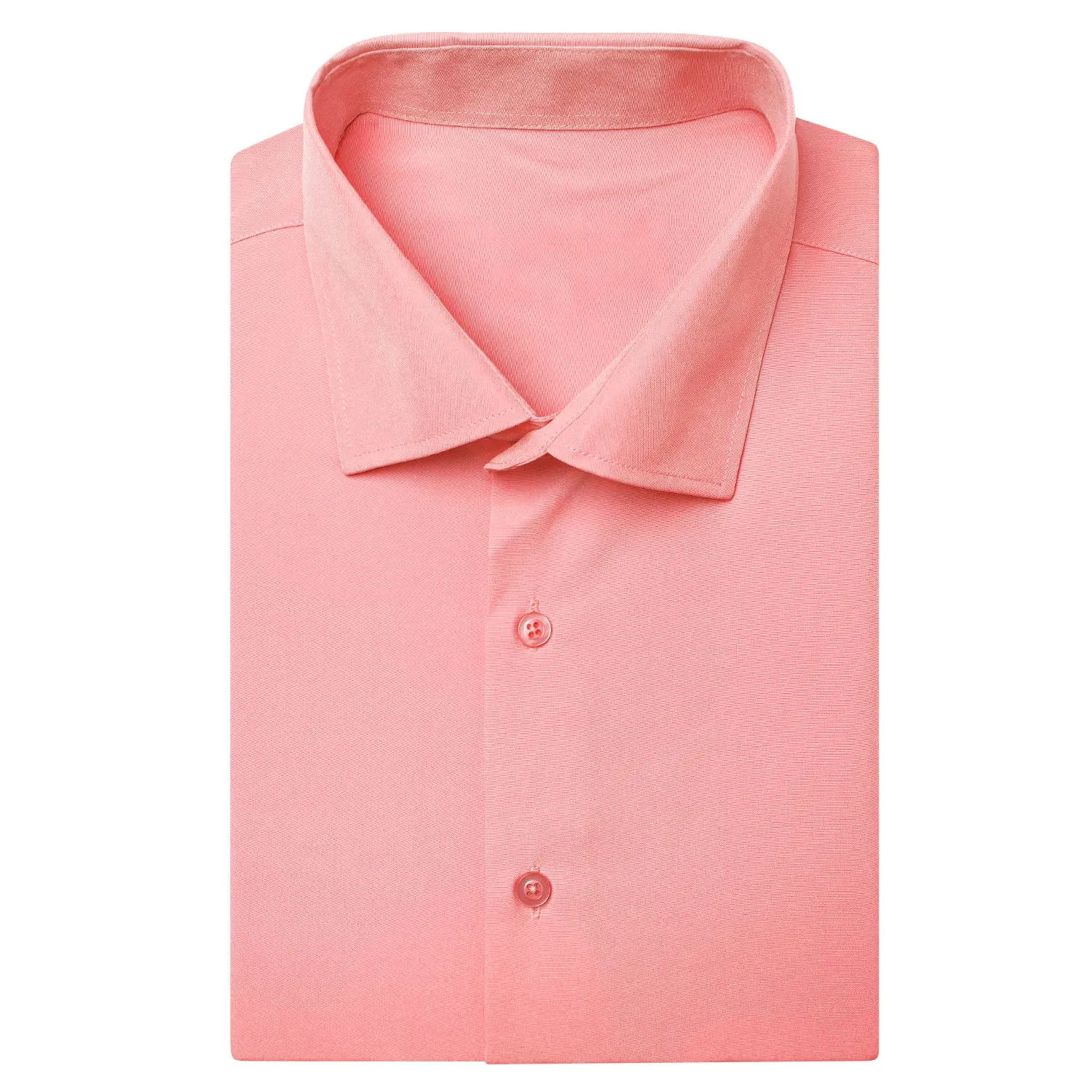 Ties2you Summer Shirt Coral Pink Solid Men's Short Sleeve Shirt Hot