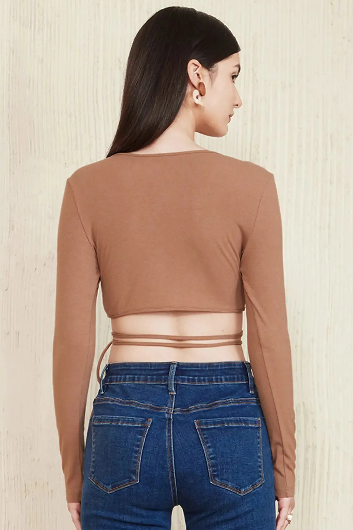 Twist Cut Out Criss Cross Crop Top