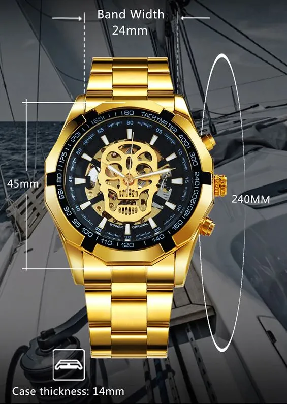 TWN™ Men's Skull Skeleton Stainless Steel Watch