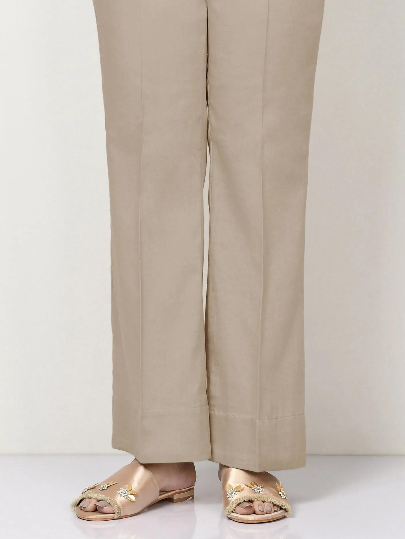 Unstitched Cambric Trouser -Beige