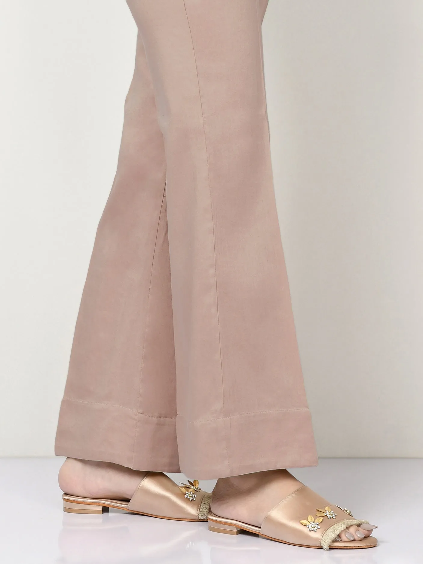 Unstitched Cambric Trouser - Dull Pink