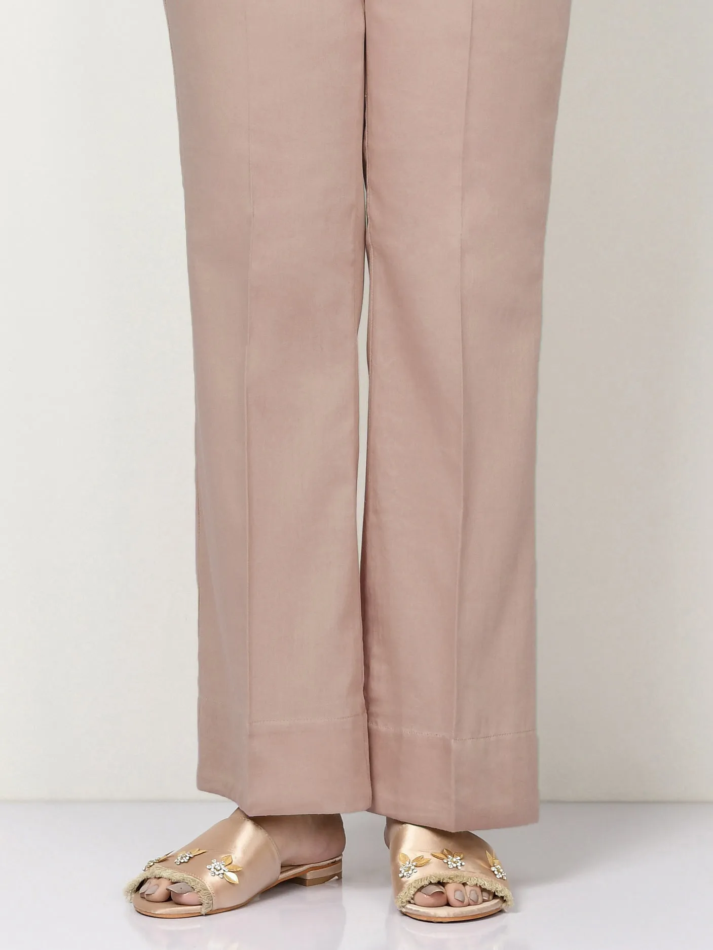 Unstitched Cambric Trouser - Dull Pink