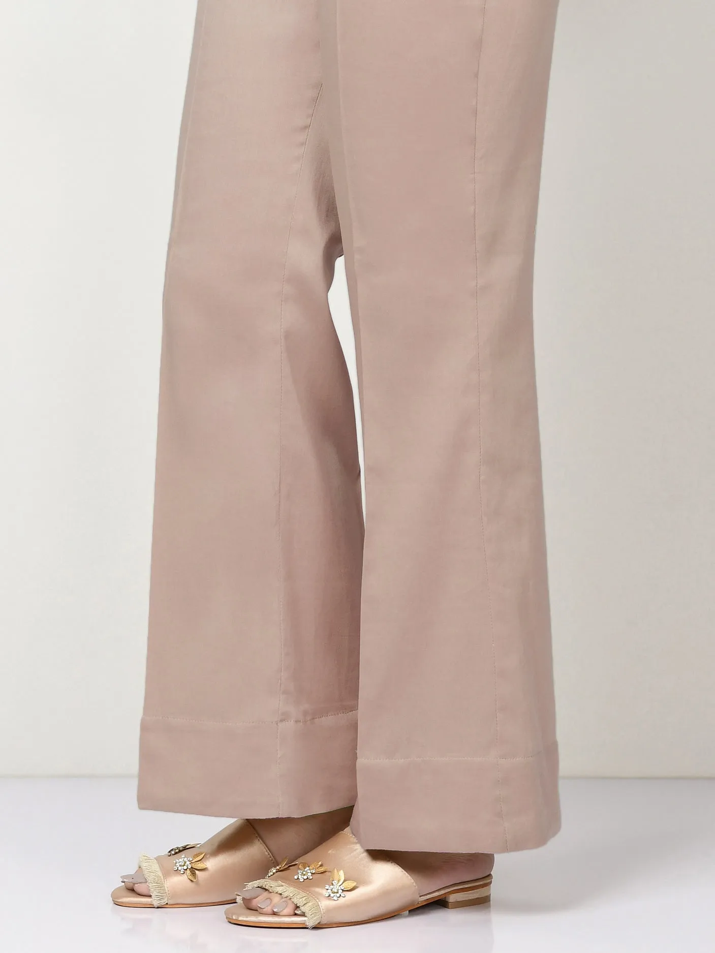 Unstitched Cambric Trouser - Dull Pink