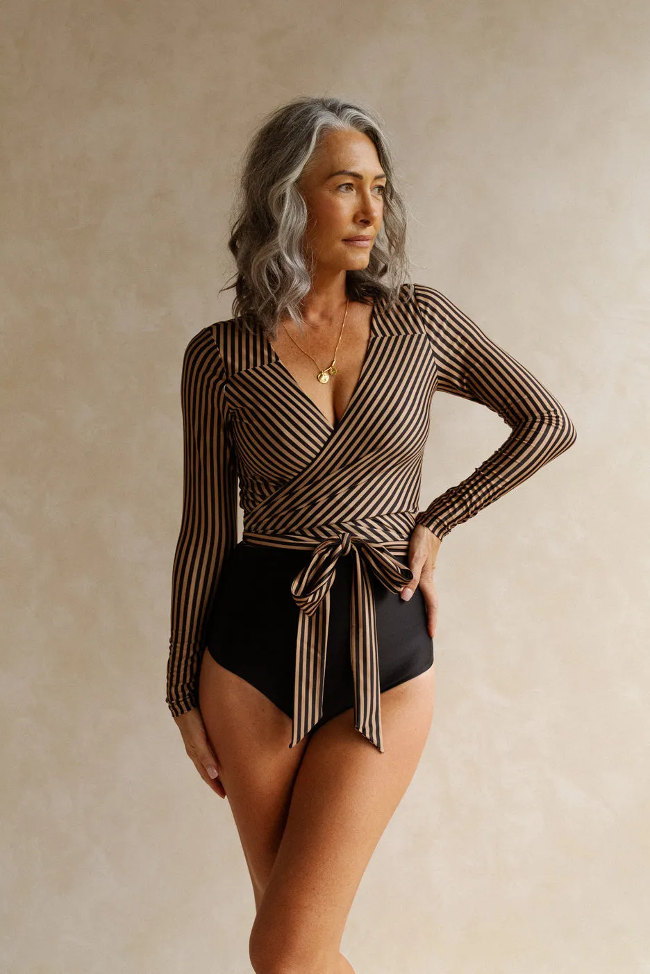 Valencia Long Sleeve Swim Wrap Top