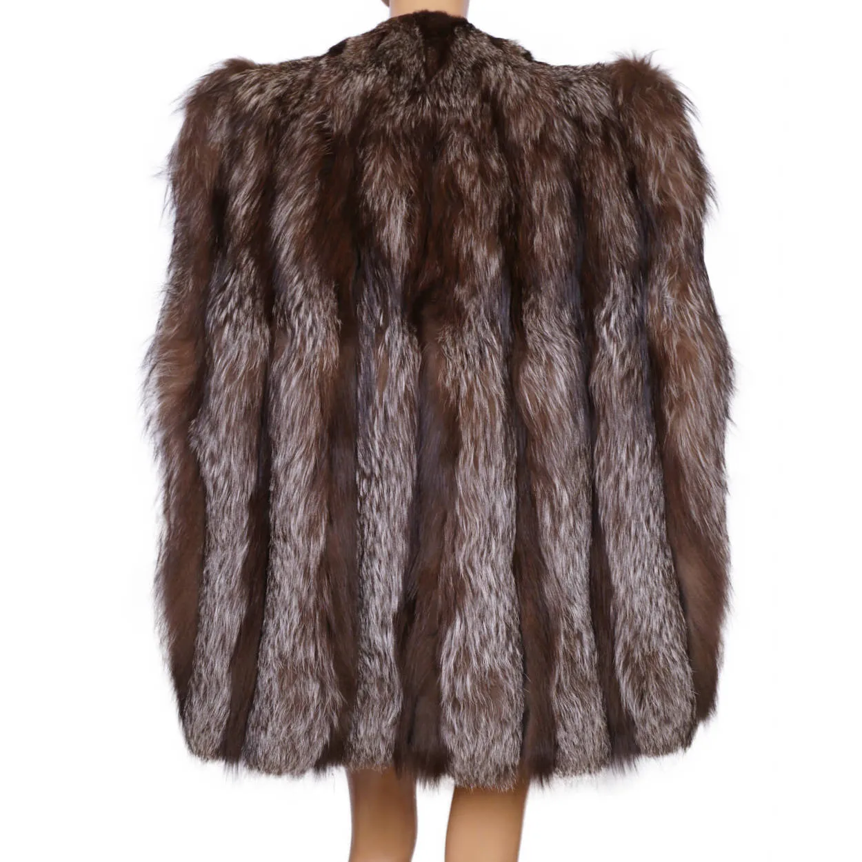 Vintage 1940s Silver Fox Fur Cape Jacket Size M L