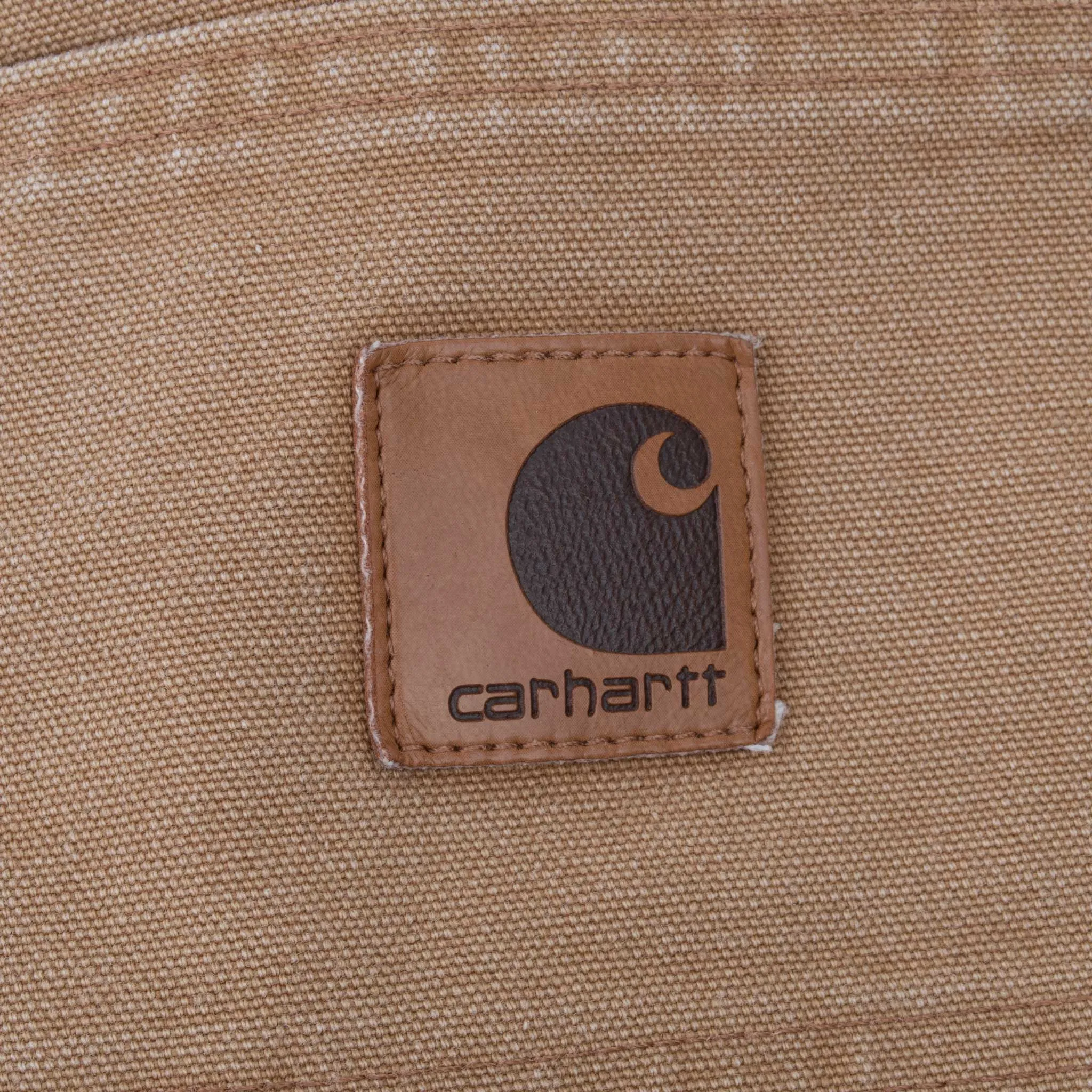 VINTAGE CARHARTT DOUBLE KNEE SANDSTONE PANTS B157 BRN 1990S 32X32 MADE USA