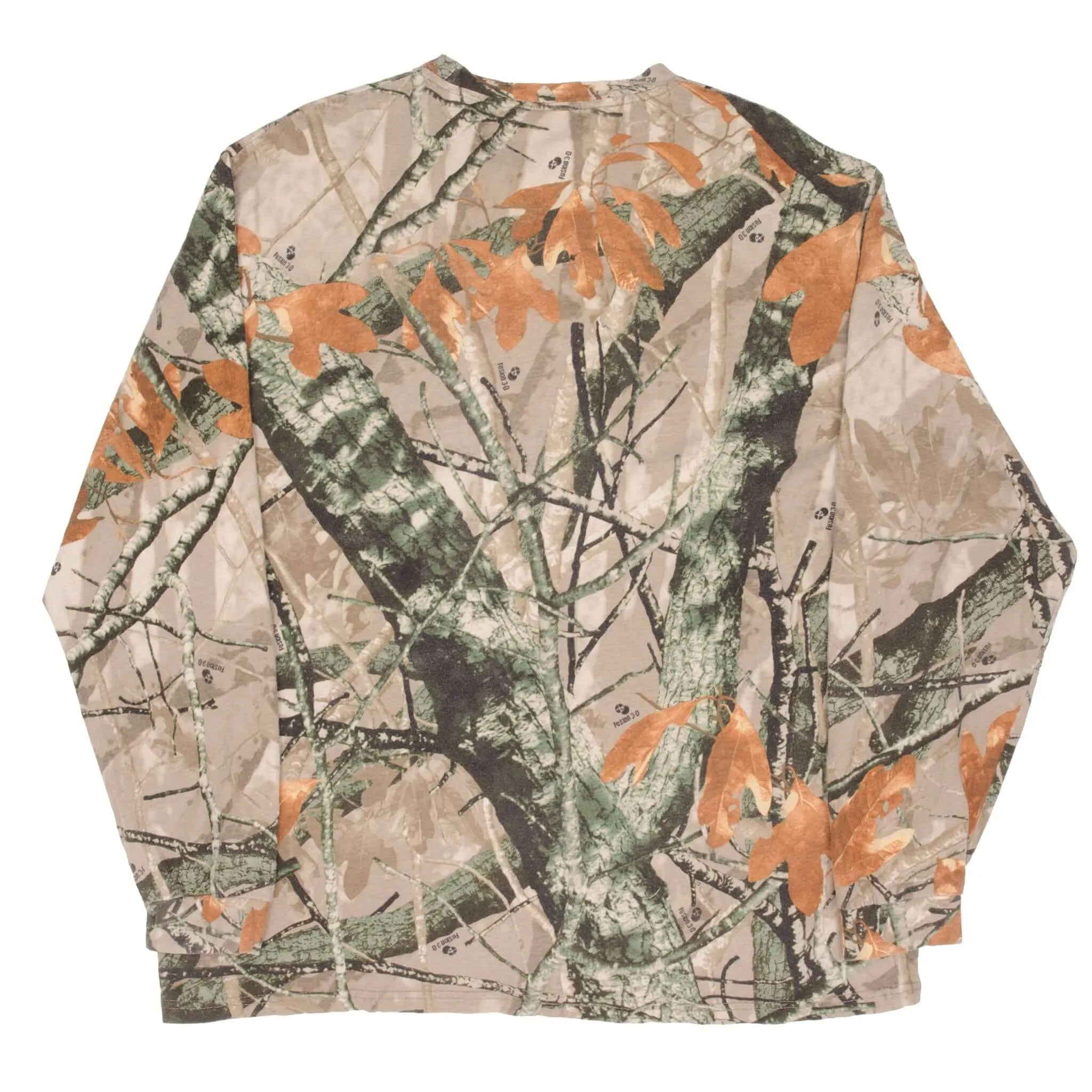 VINTAGE HUNTING FUSION 3D CAMO LONG SLEEVE POCKET TEE SHIRT SIZE LARGE