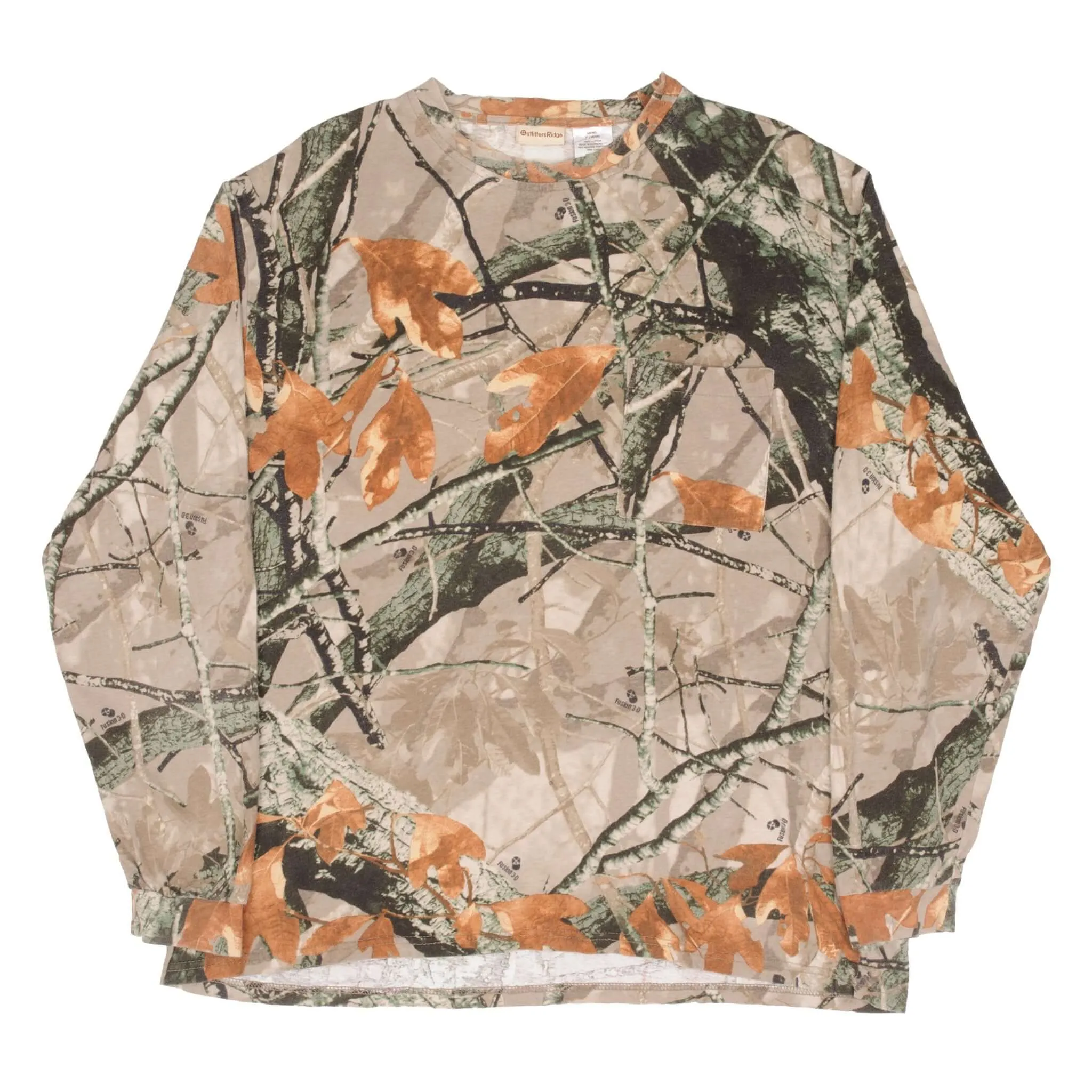 VINTAGE HUNTING FUSION 3D CAMO LONG SLEEVE POCKET TEE SHIRT SIZE LARGE