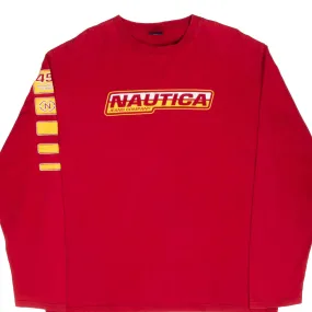 VINTAGE NAUTICA JEANS RED LONG SLEEVE TEE SHIRT 2000S LARGE