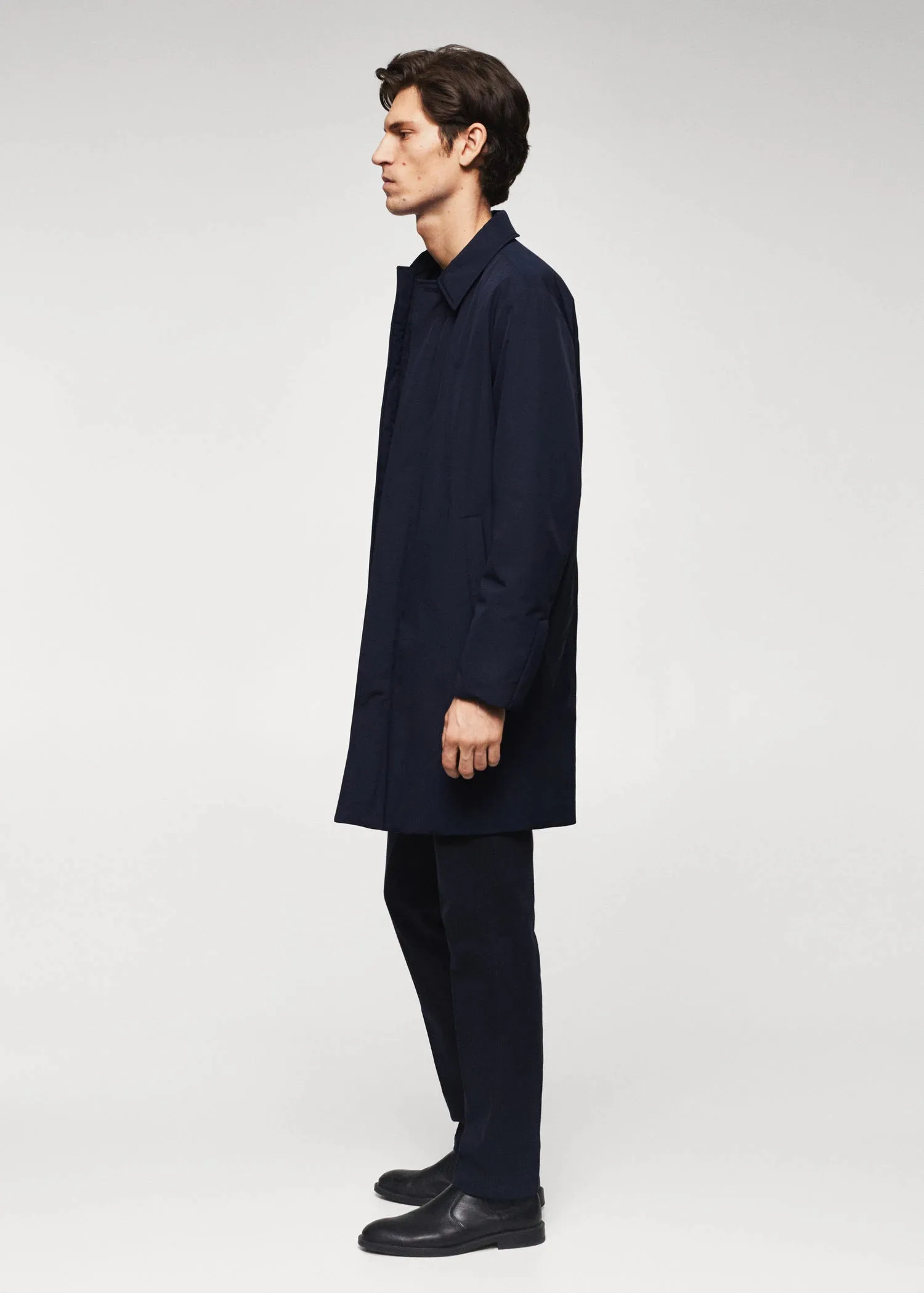 Water-repellent quilted trench coat