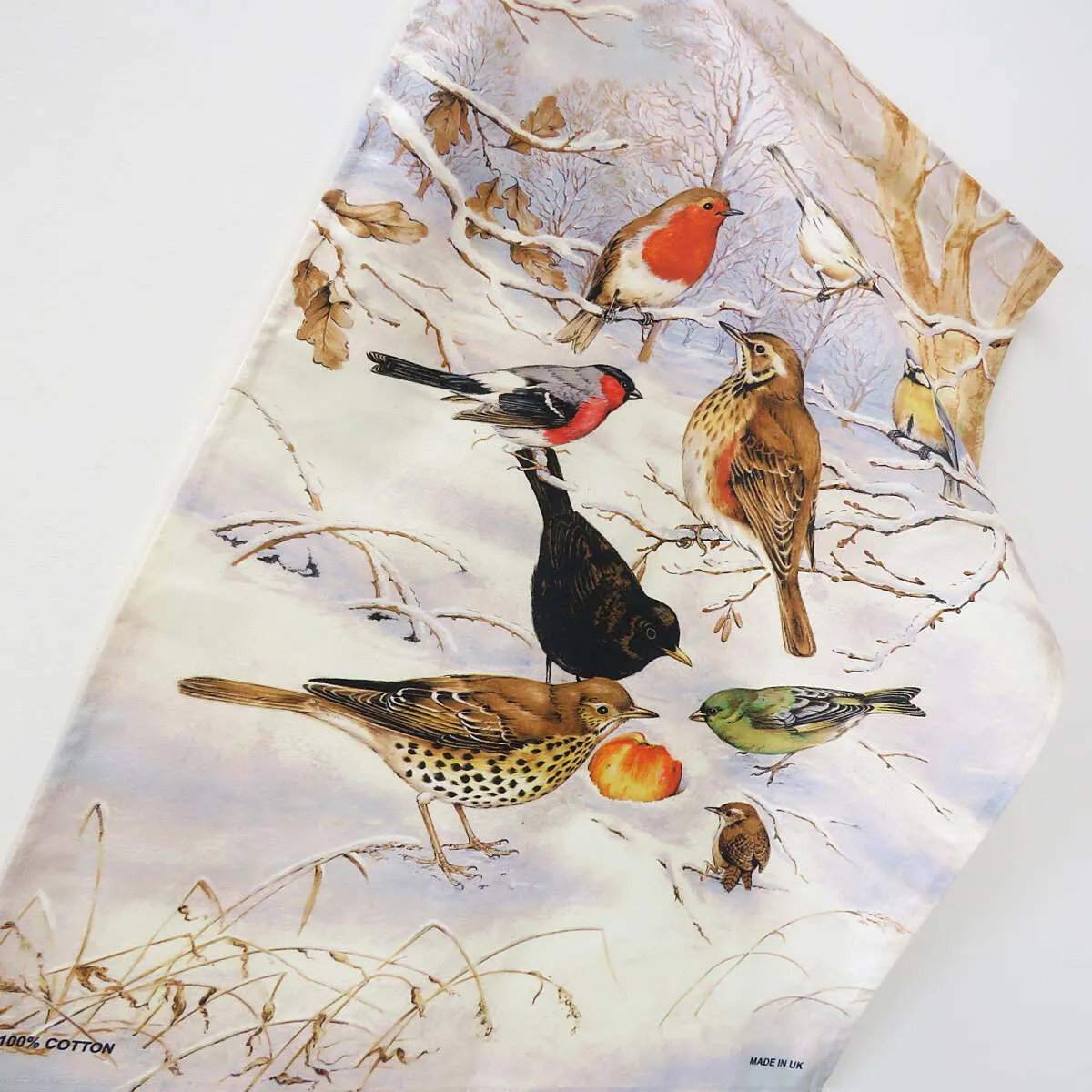 Winter Birds Cotton Tea Towel