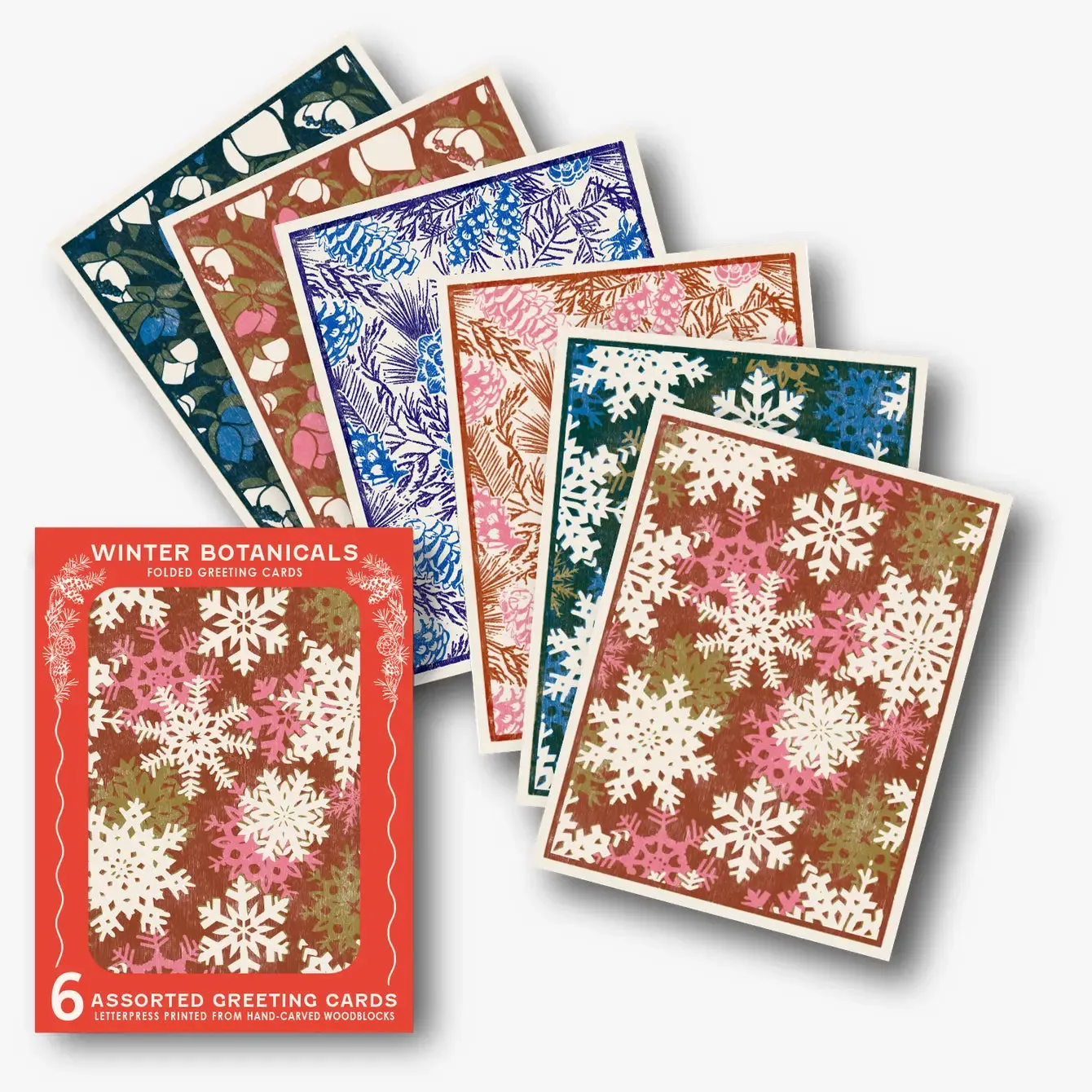 Winter Botanicals Assorted Letterpress Card Set