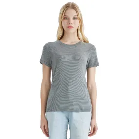 Women's Merino 200g Short Sleeve T-Shirt Dusty Teal Stripes