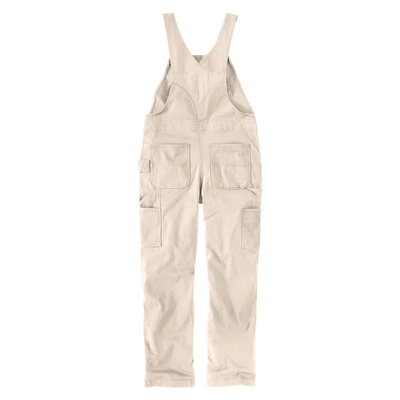 Women's Rugged Flex Loose Fit Canvas Bib Overall - Natural