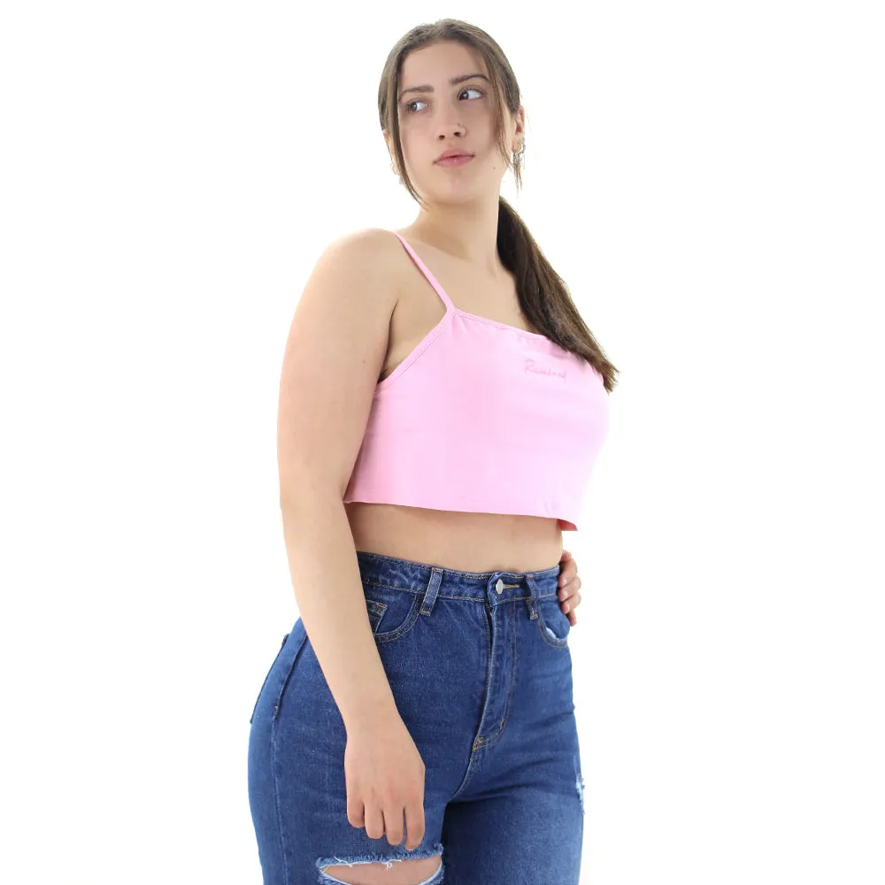 Women's Spaghetti Strap Crop Top,Pink