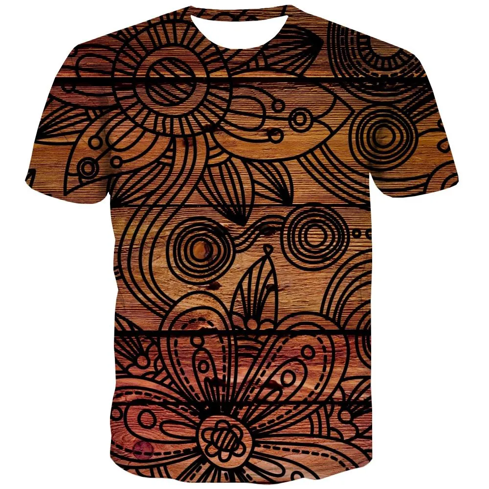 wood grain black pattern road tshirt special texture t shirt 3D different art costume Cool men