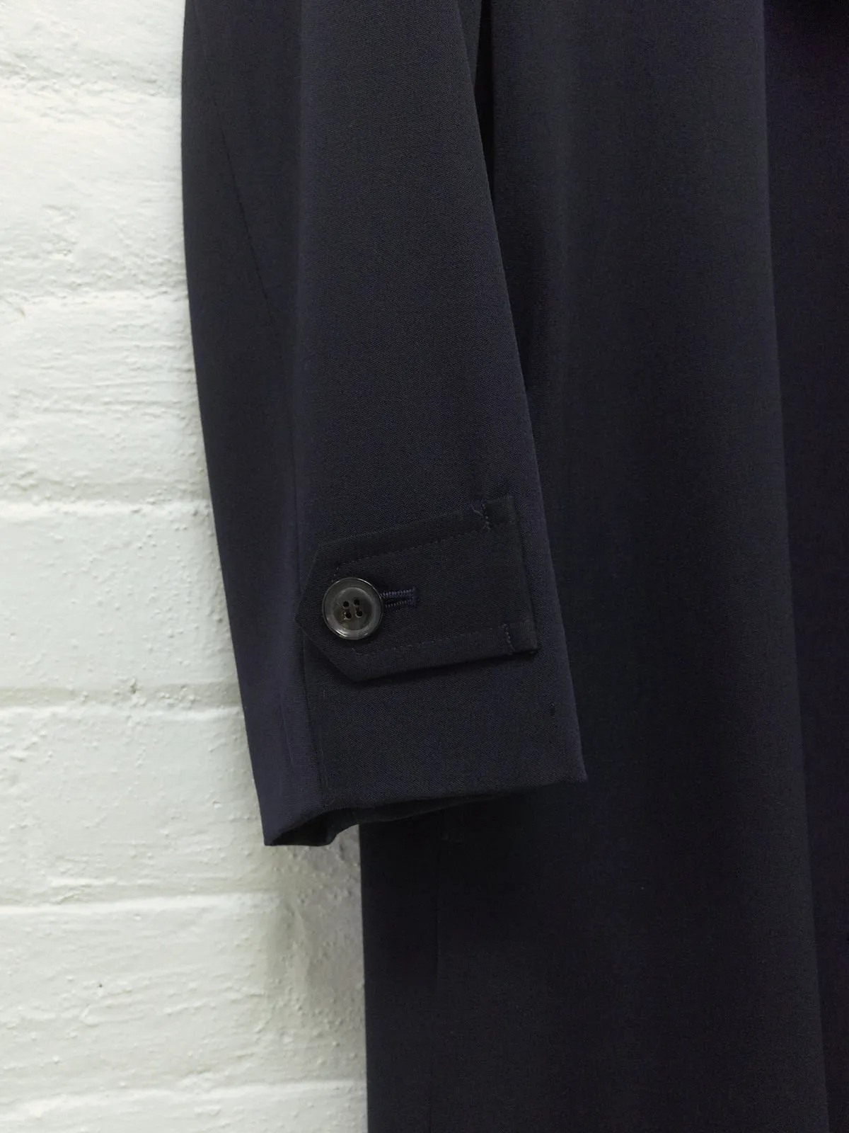 Y's Yohji Yamamoto 1990s dark navy wool 3 button side tab coat - womens S M L