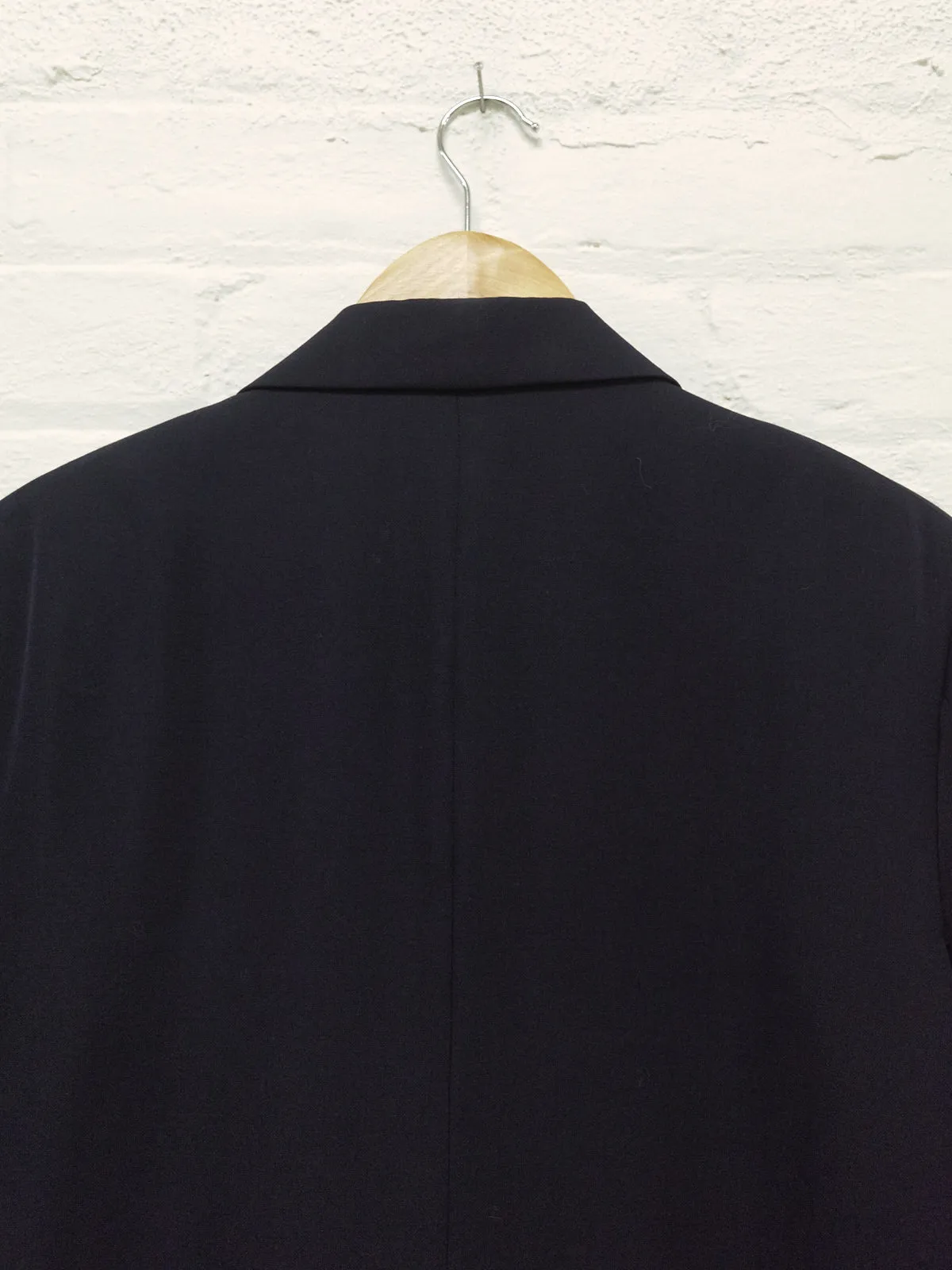 Y's Yohji Yamamoto 1990s dark navy wool 3 button side tab coat - womens S M L